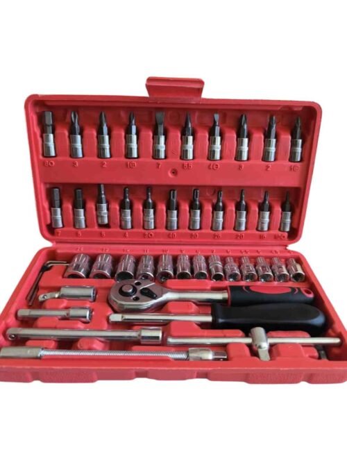 Juego de dados y destornilladores de 1/4, 46 piezas