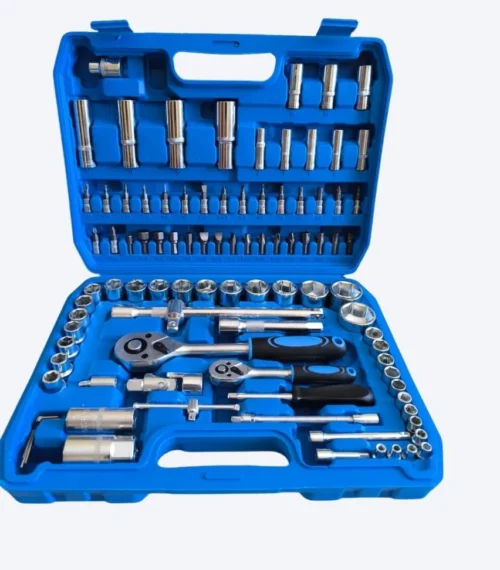 Maletín Herramientas 94 Piezas con Trinquete 1/4 + 1/2 – Profesional Azul