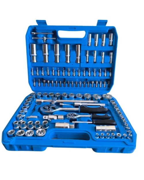Juego de Herramientas 108 Piezas Completo con Dados 1/4" y 1/2" CR-V - Set de Sockets, Ratchet y Accesorios Mecánicos