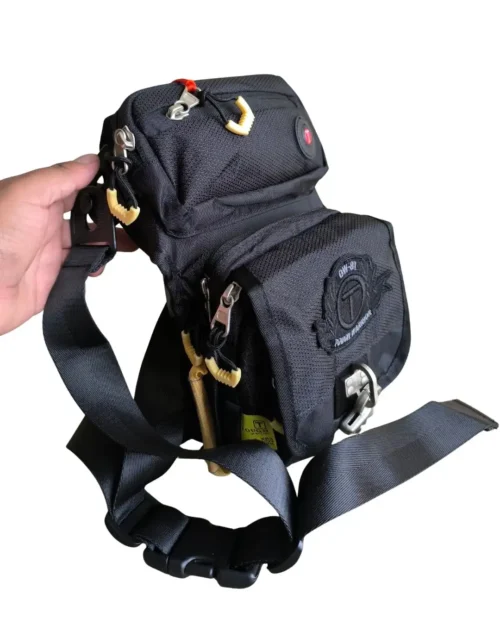 Muslera Táctica Tough Modelo 5501 / Bolso de Pierna Militar Multibols — Negro, Verde.