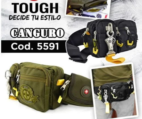 Riñonera Táctica Tough / Canguro Militar — Negro