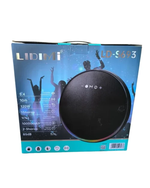 Parlante Elegante LIDIMI S693 120W Bluetooth Luces RGB Extra Bass