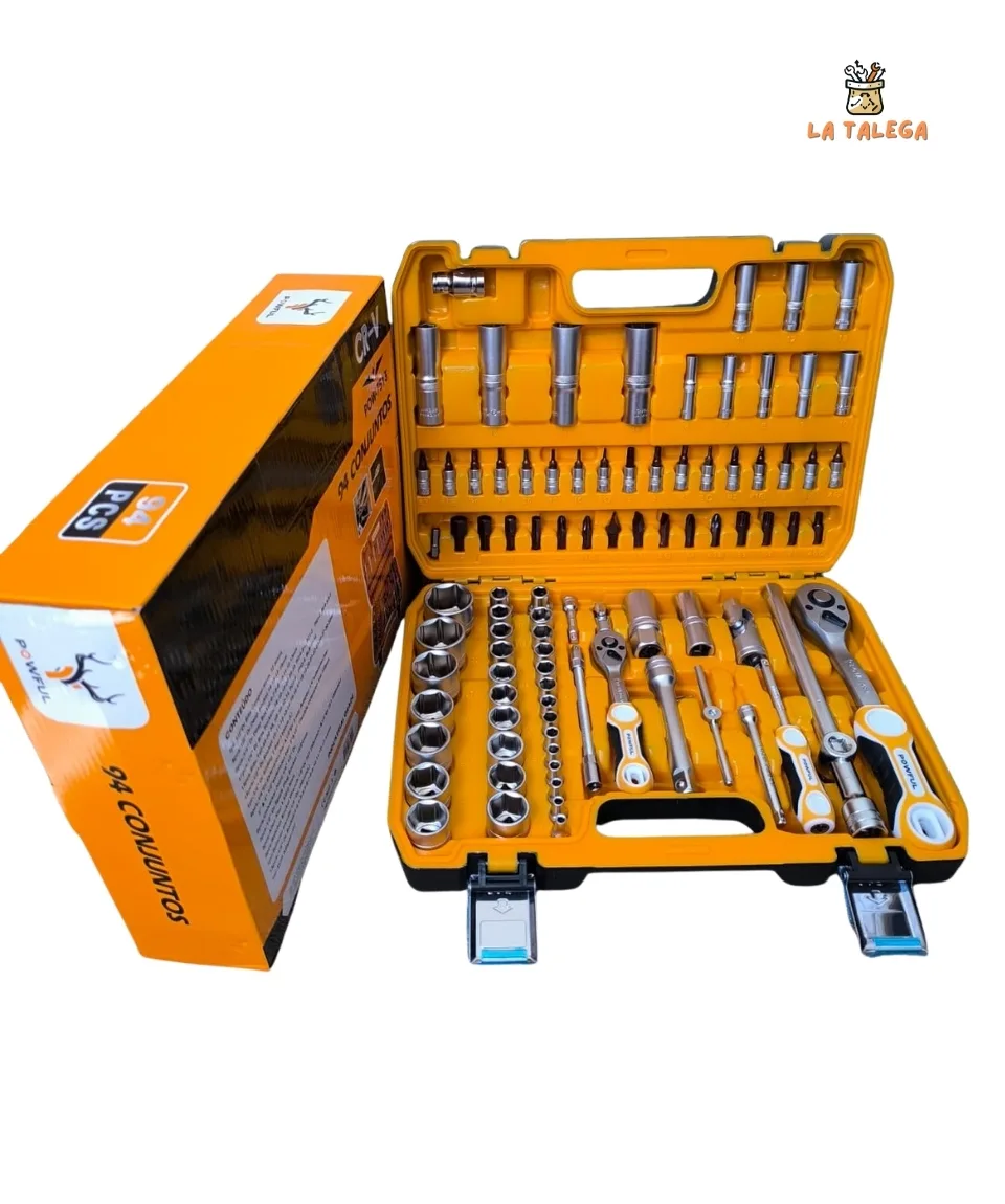 Juego de Dados profesional 94 piezas Cromo Vanadio Powful