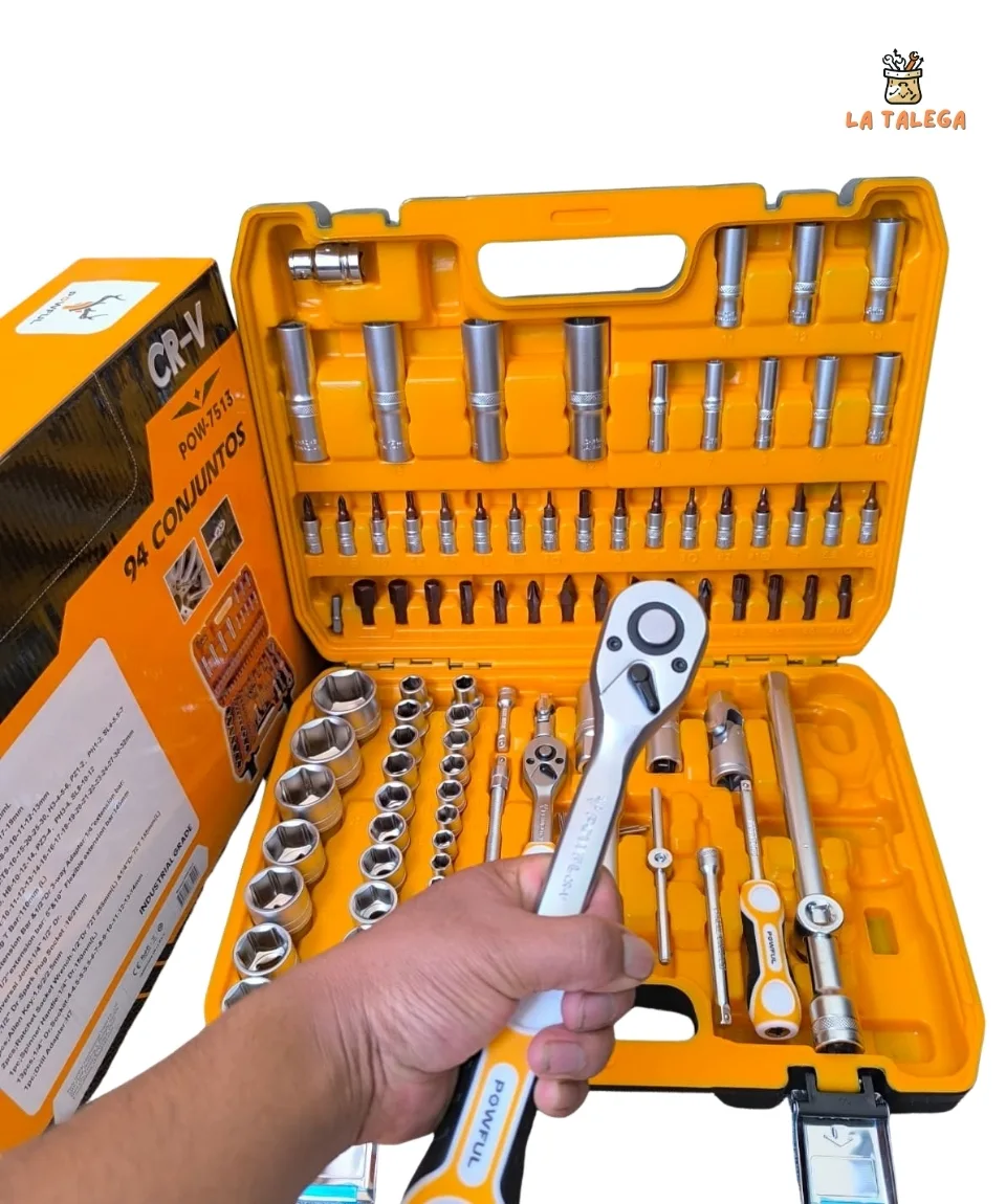Juego de Dados profesional 94 piezas Cromo Vanadio Powful - Imagen 7