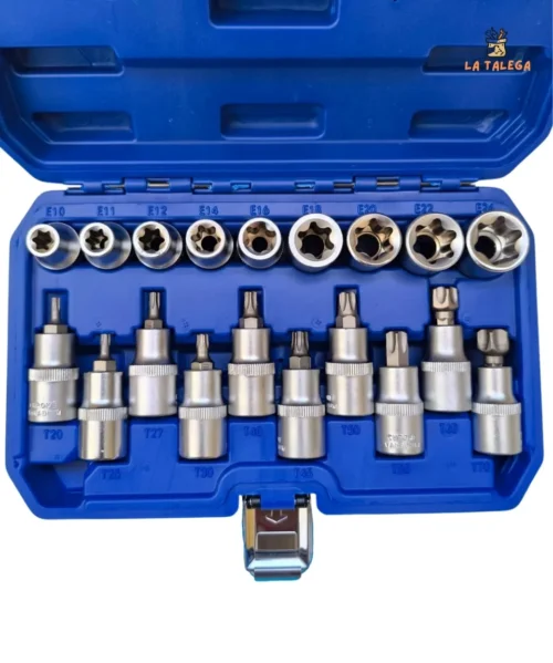 Juego de dados Torx Hembra y Macho 19 PCS