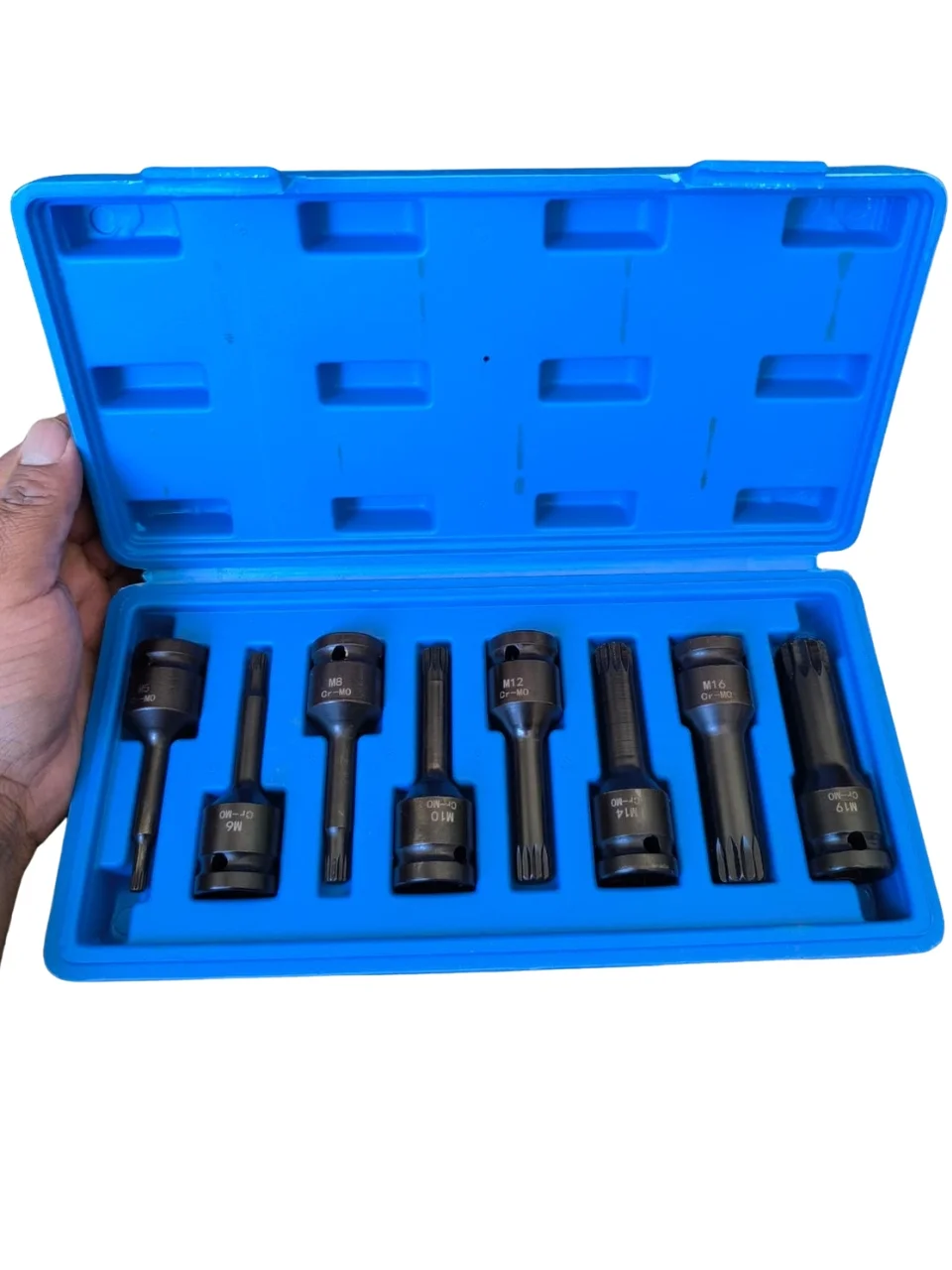 Juego de Dados Estriados de Impacto 8 Piezas – Encastre 1/2" CR-MO