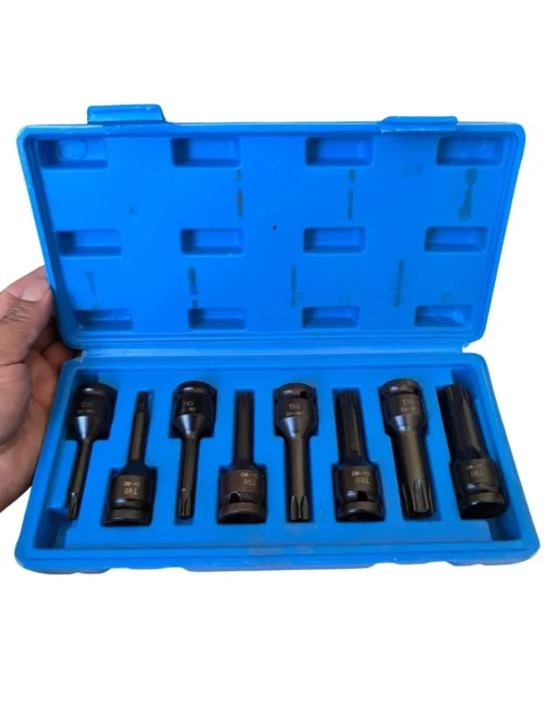 Juego de dados Torx macho de Impacto 8 Piezas – Encastre 1/2" CR-MO
