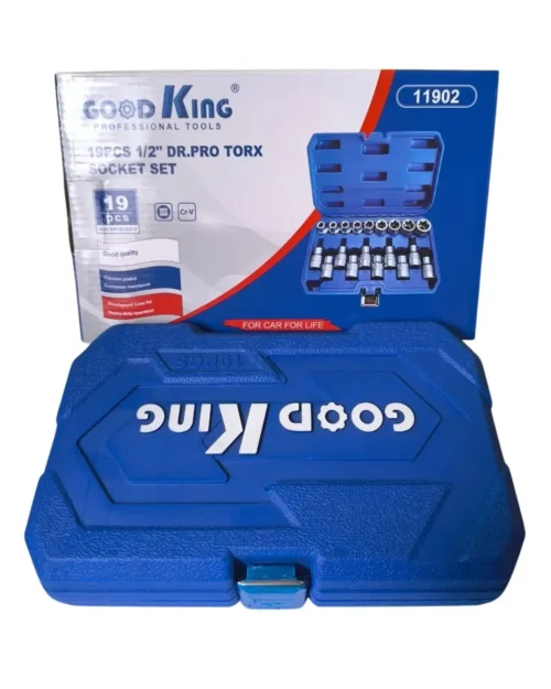 Juego de Dados Torx 19 Piezas Hembra y Macho, 1/2, para taller mecanico